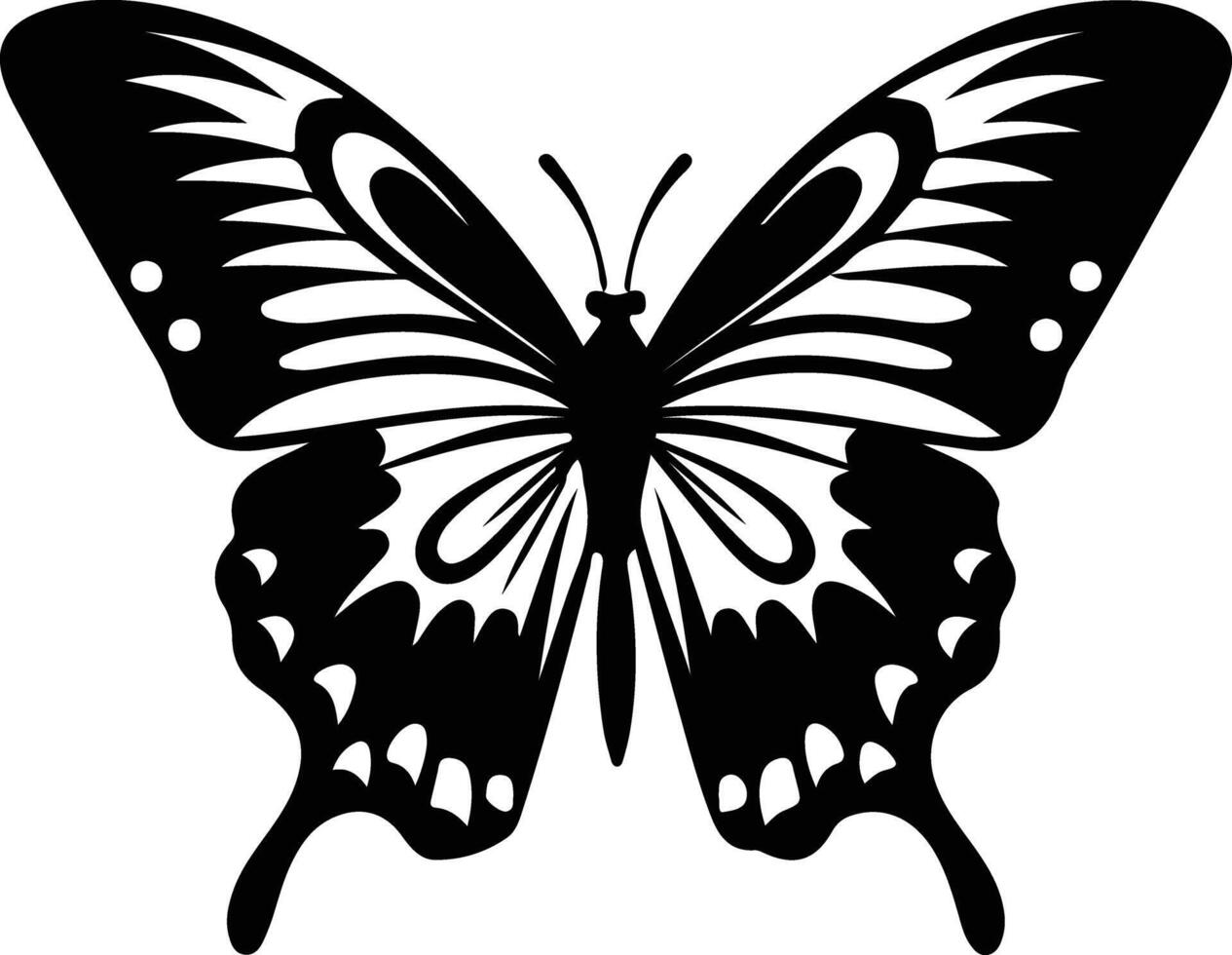 zebra swallowtail butterfly  black silhouette vector