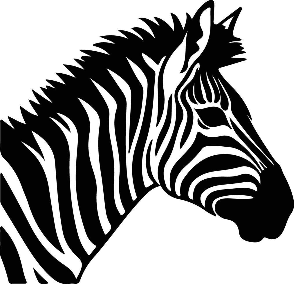zebra  black silhouette vector
