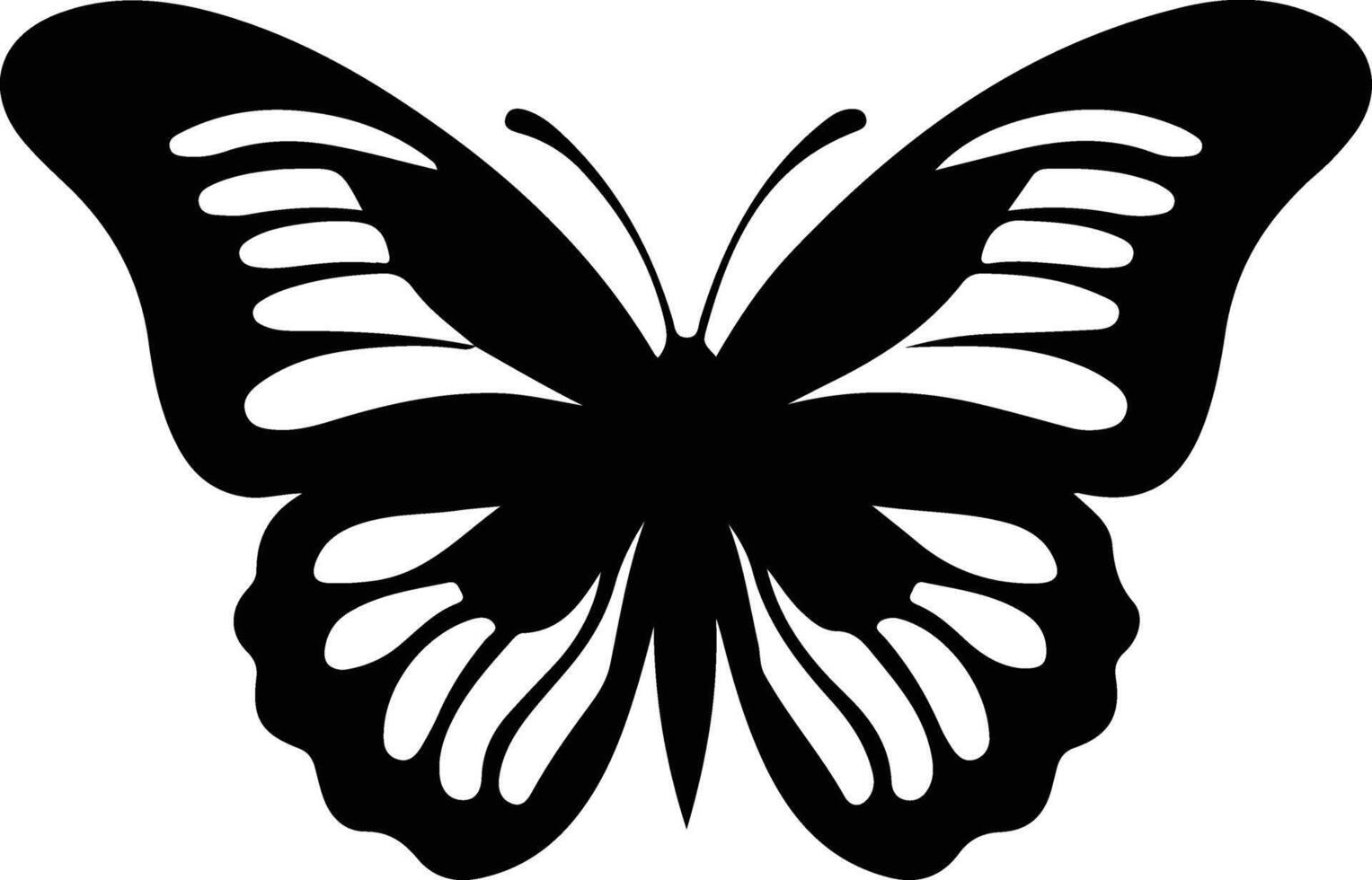 zebra swallowtail butterfly black silhouette vector