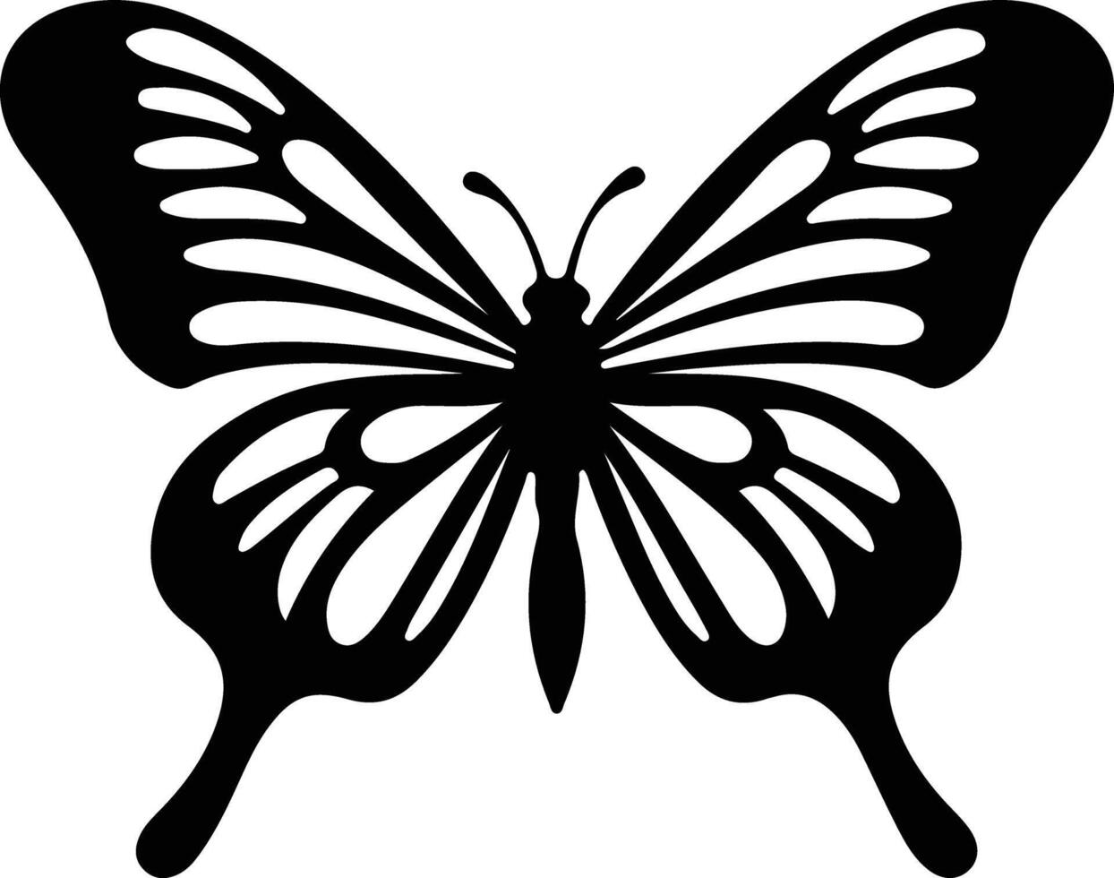 zebra longwing butterfly  black silhouette vector