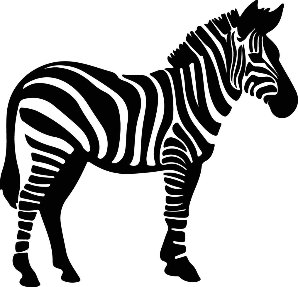 zebra  black silhouette vector