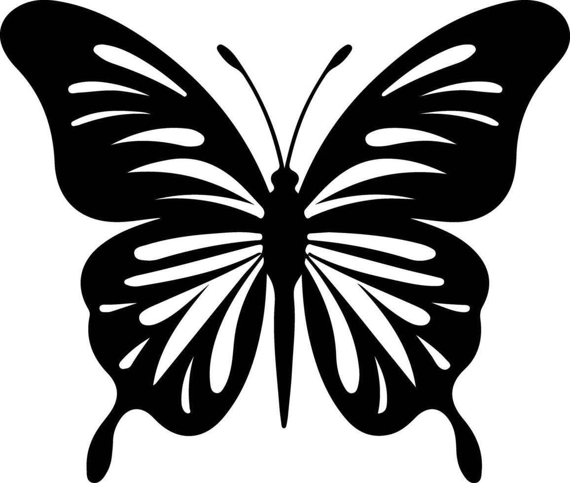 zebra swallowtail butterfly  black silhouette vector