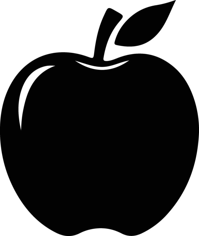 apple  black silhouette vector