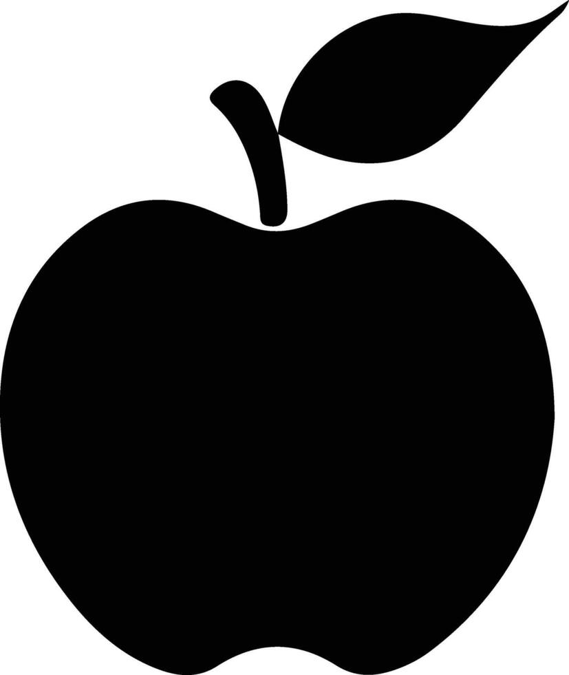 apple  black silhouette vector