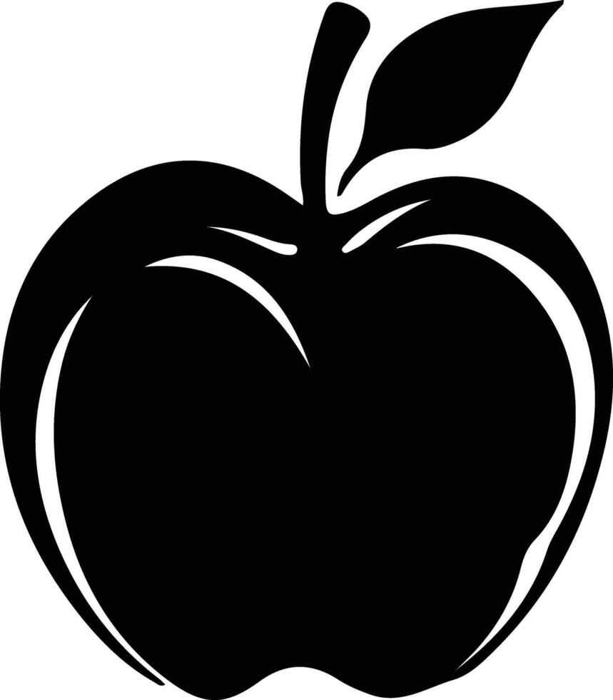 apple  black silhouette vector