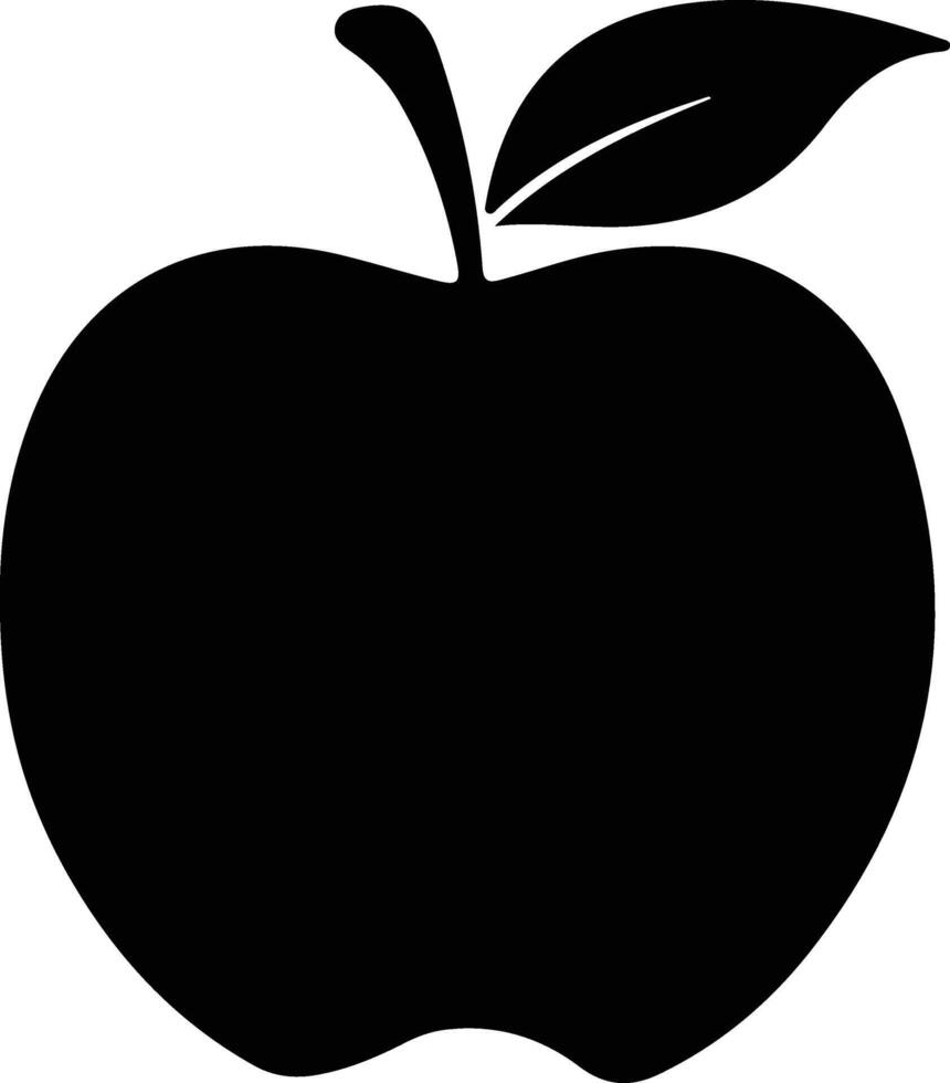 manzana negro silueta vector