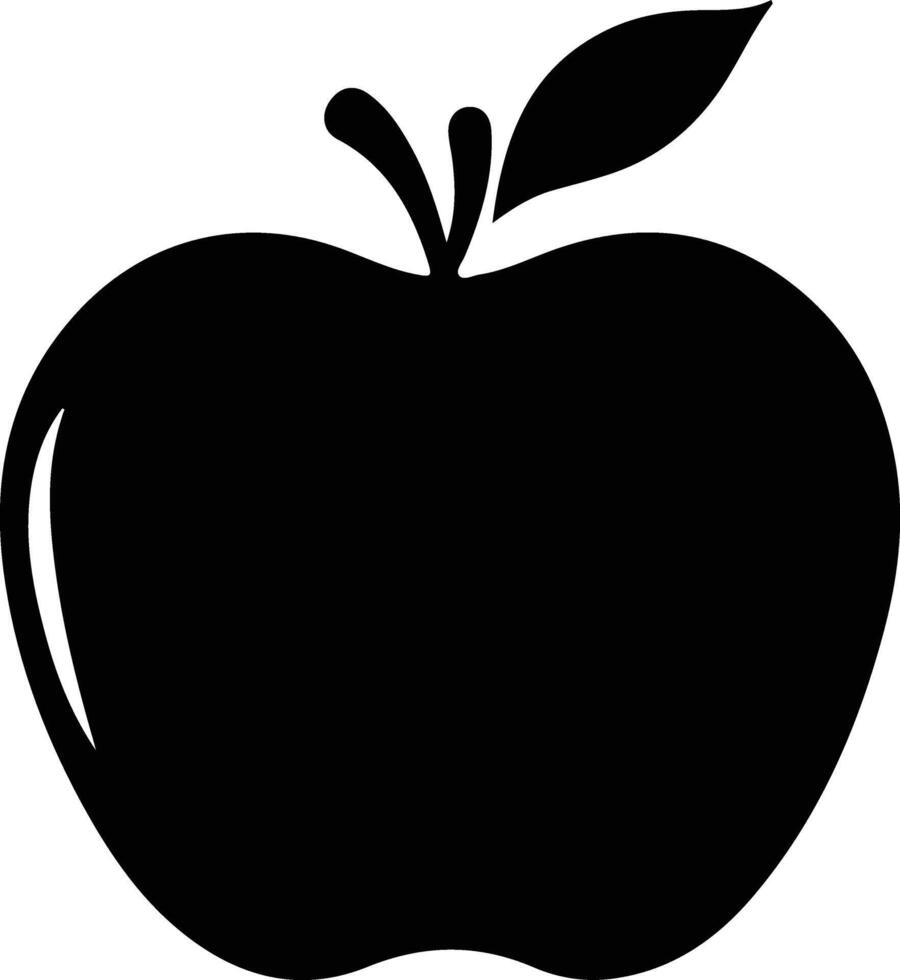 apple  black silhouette vector