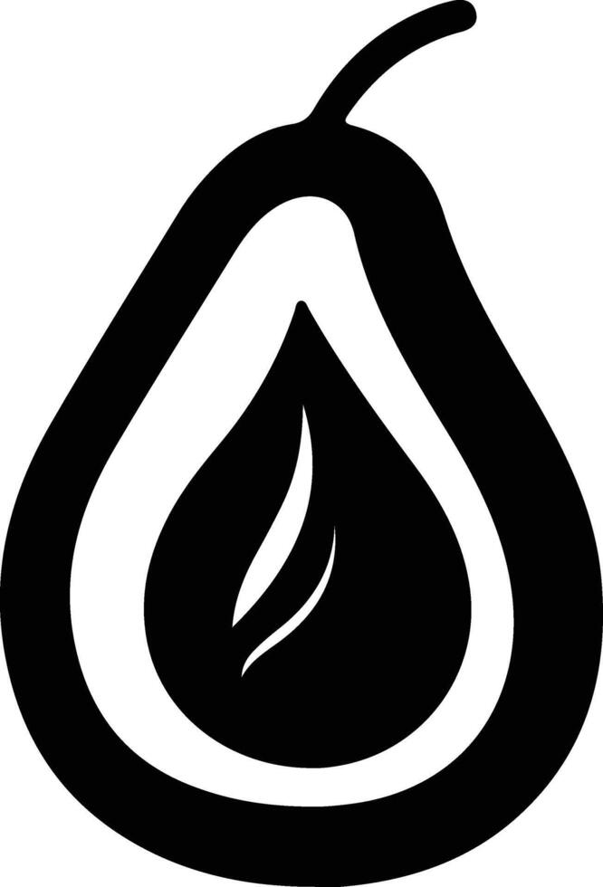 avocado  black silhouette vector