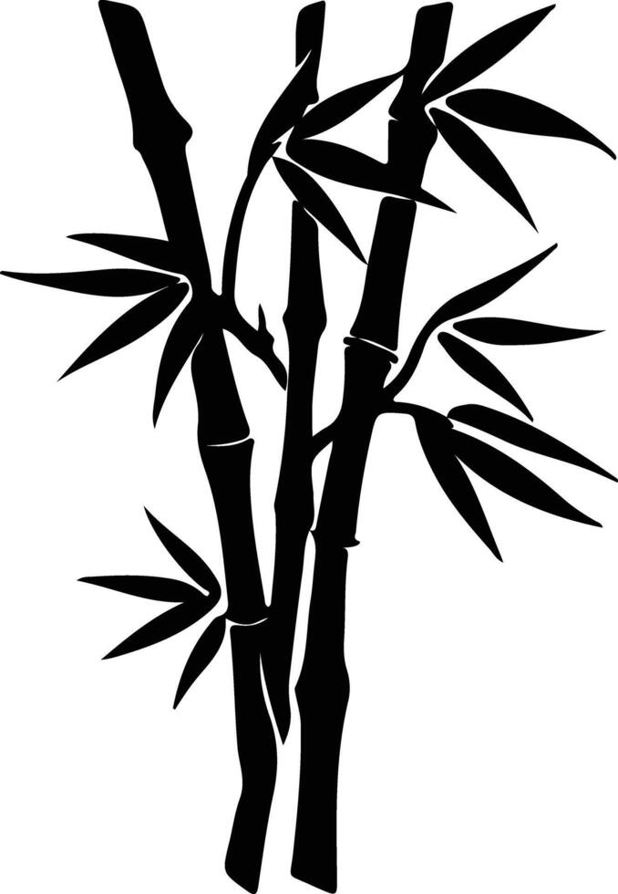 bamboo shoots black silhouette vector