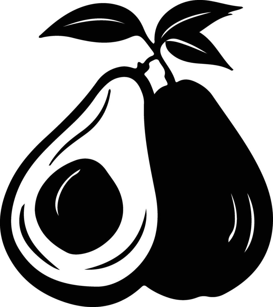 avocado  black silhouette vector