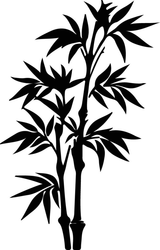 bamboo shoots  black silhouette vector