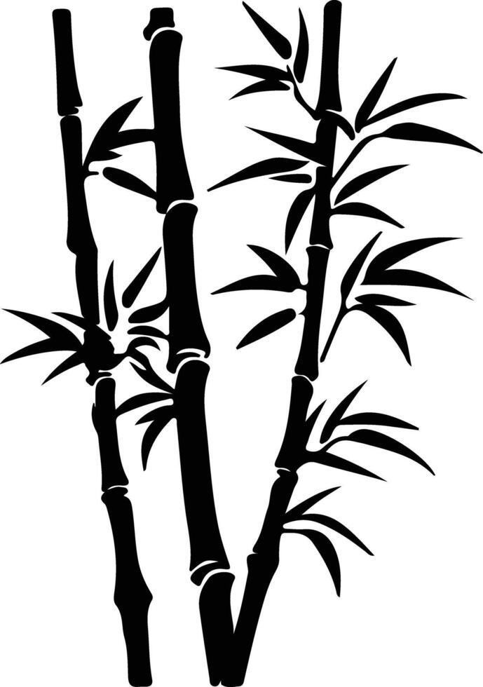 bamboo shoots  black silhouette vector