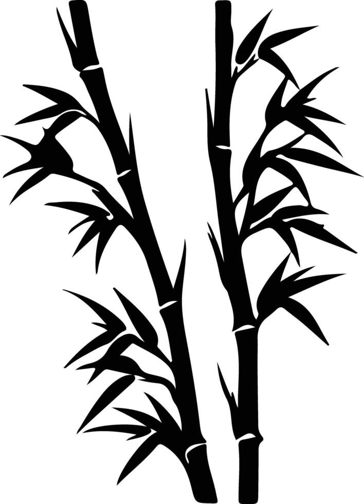 bamboo shoots  black silhouette vector