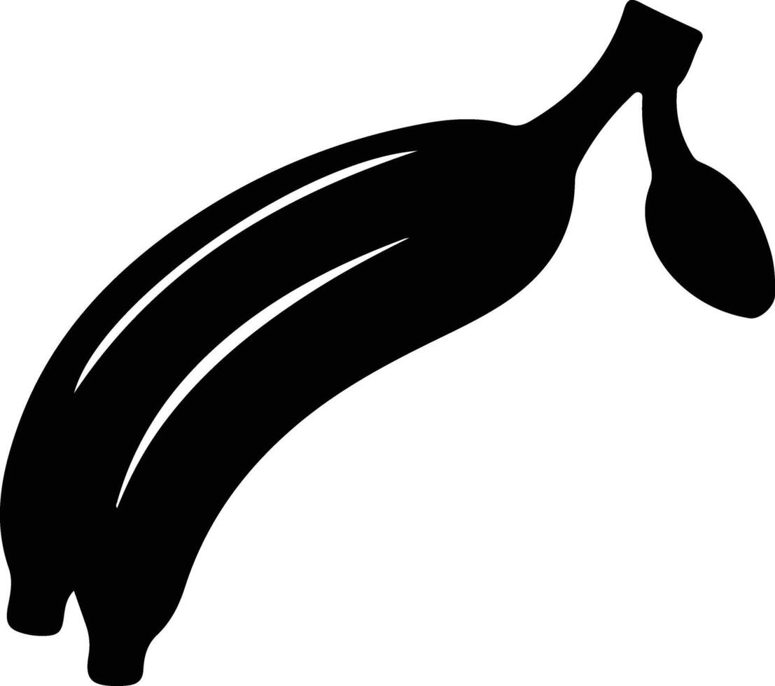 banana  black silhouette vector