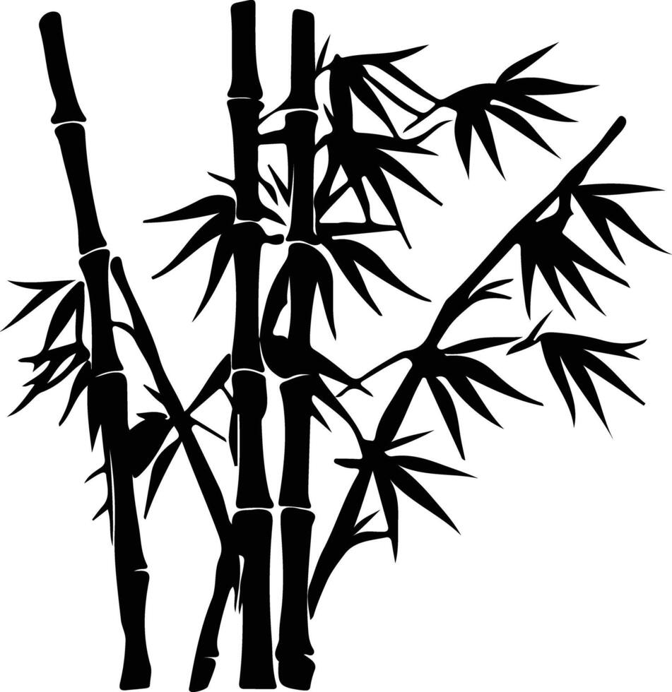 bamboo shoots  black silhouette vector