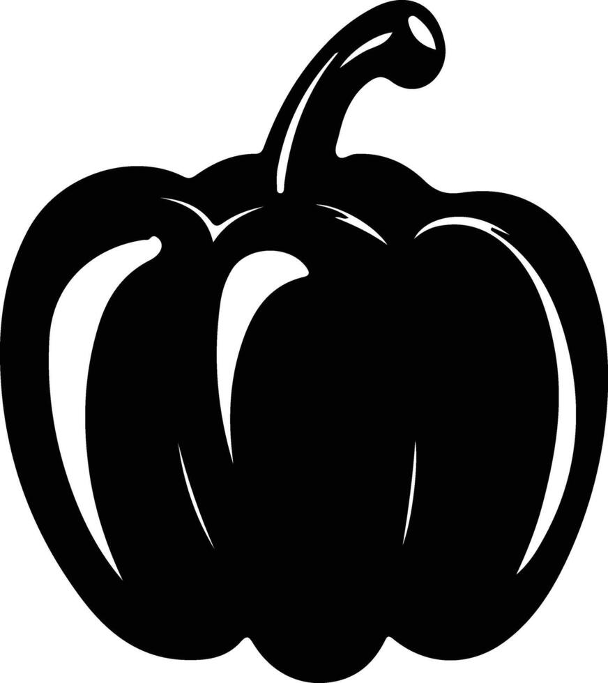 bell pepper  black silhouette vector