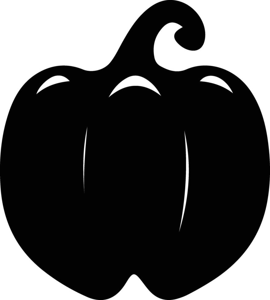 bell pepper  black silhouette vector