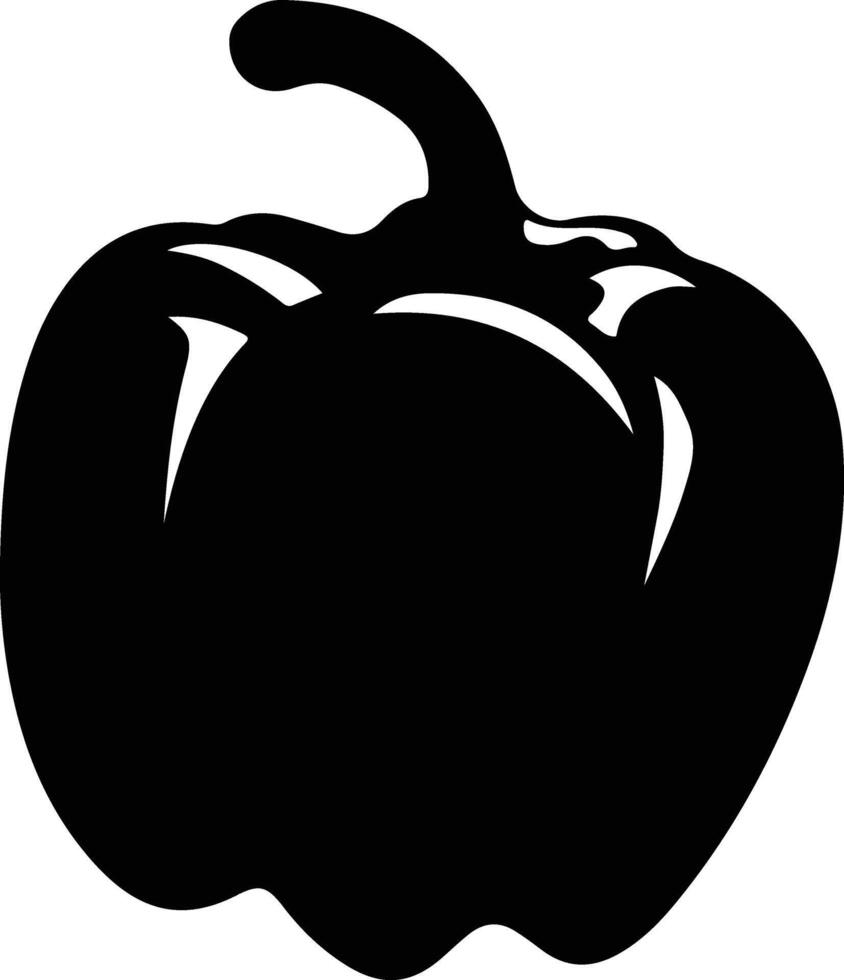 bell pepper  black silhouette vector