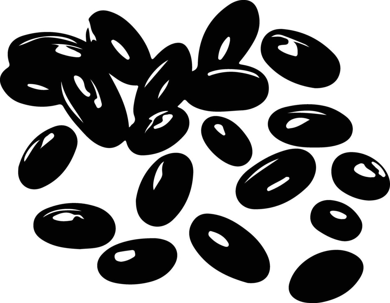 beans black silhouette vector