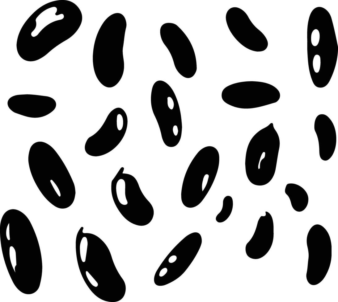 beans  black silhouette vector