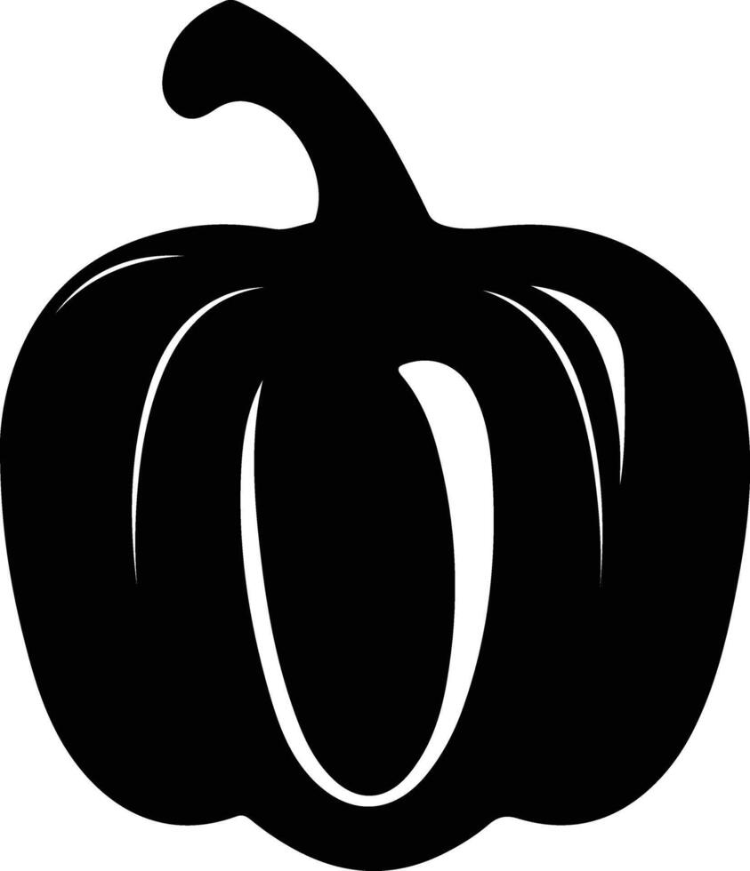 bell pepper  black silhouette vector