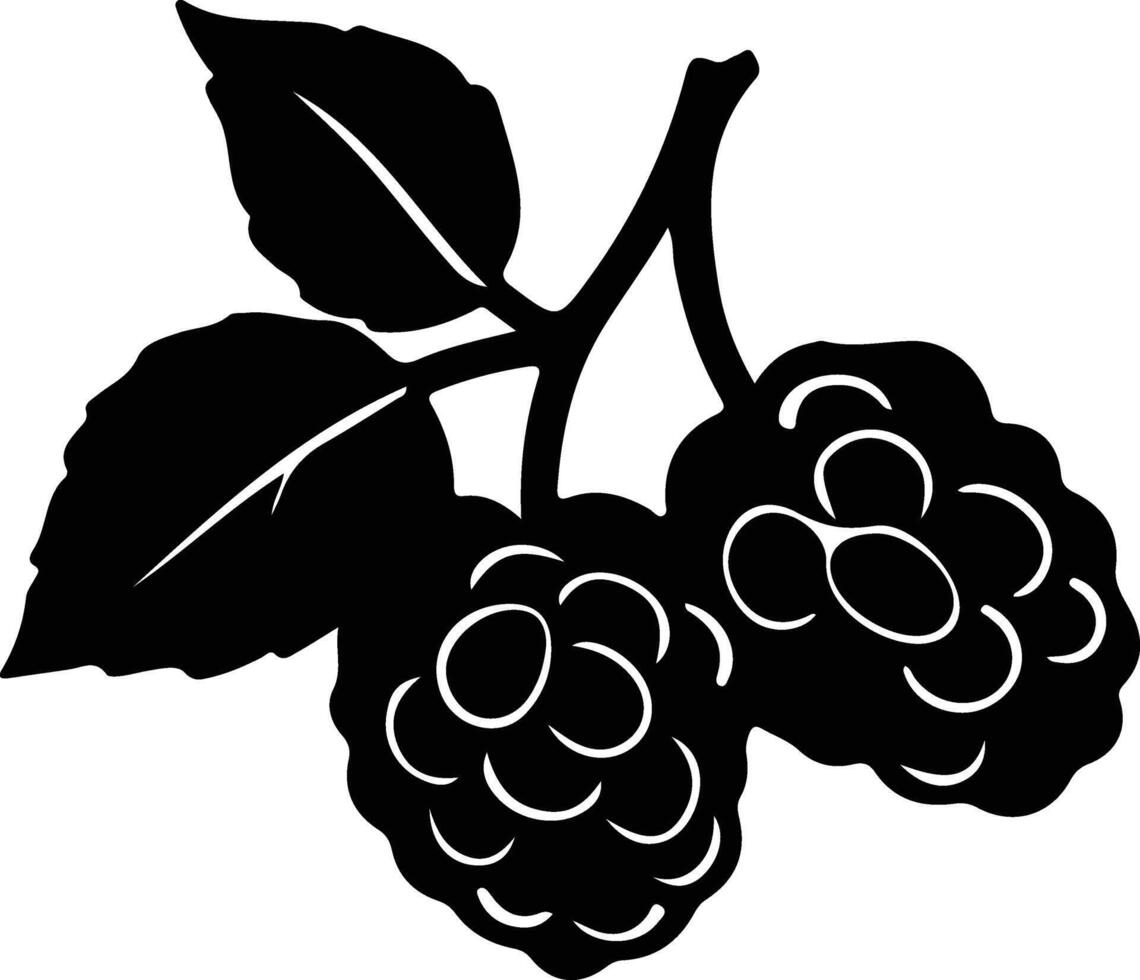 berry black silhouette vector
