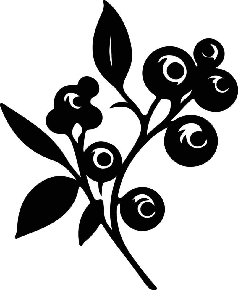 blueberry  black silhouette vector