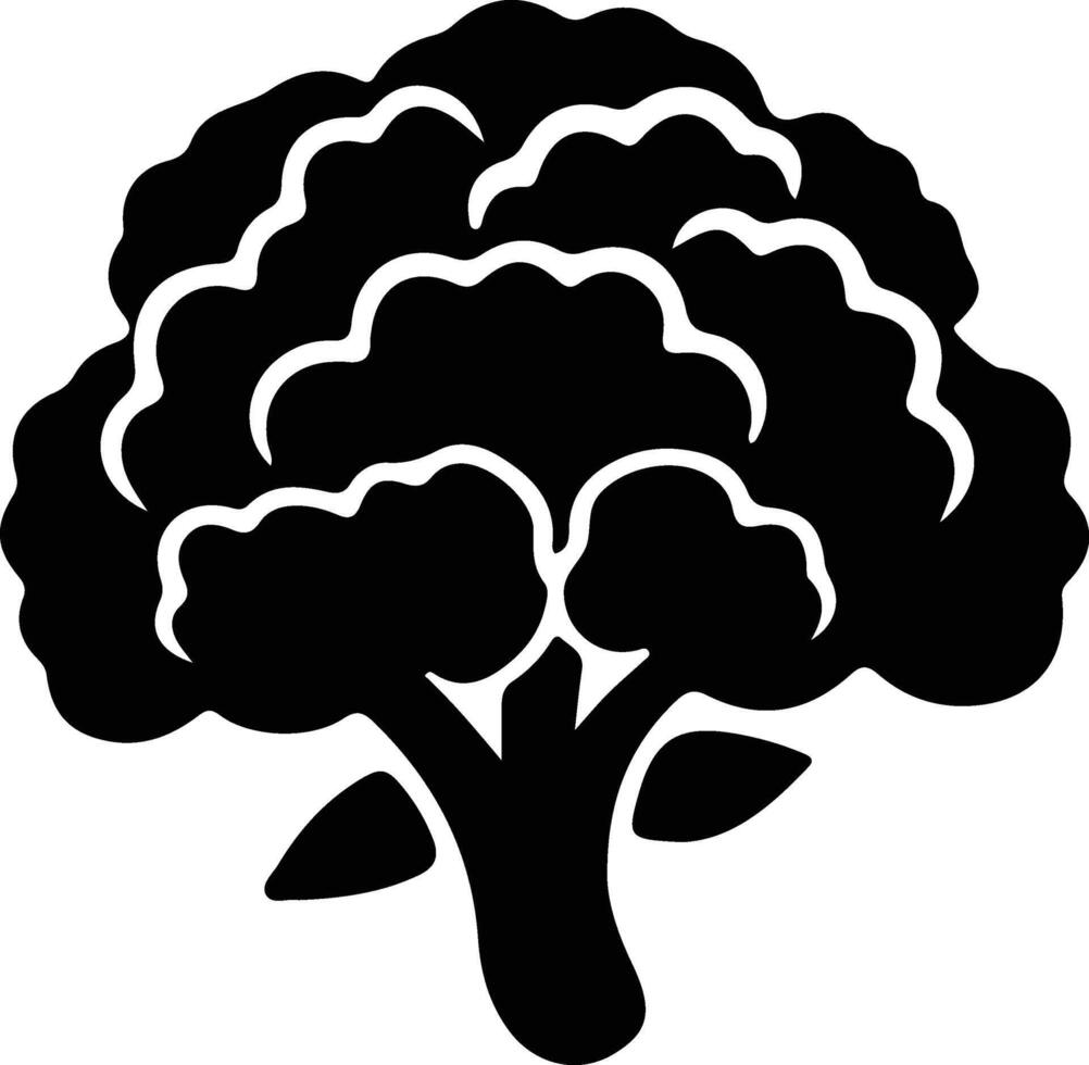 cauliflower black silhouette vector