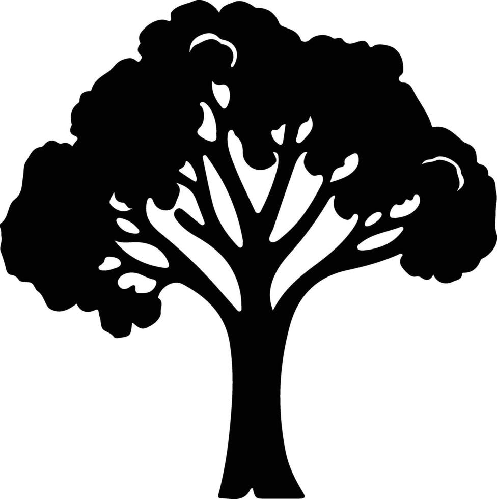 broccoli  black silhouette vector