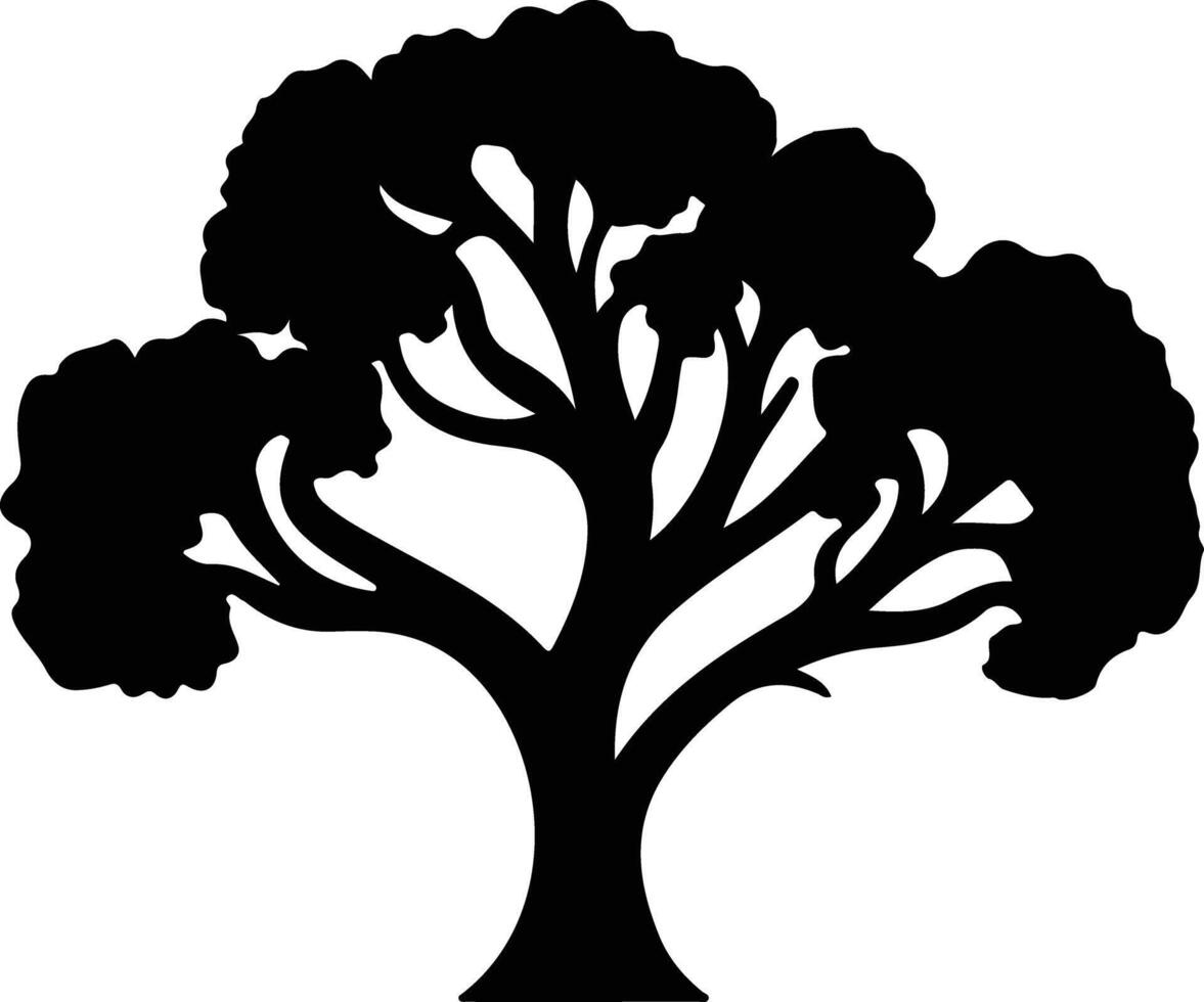 broccoli  black silhouette vector