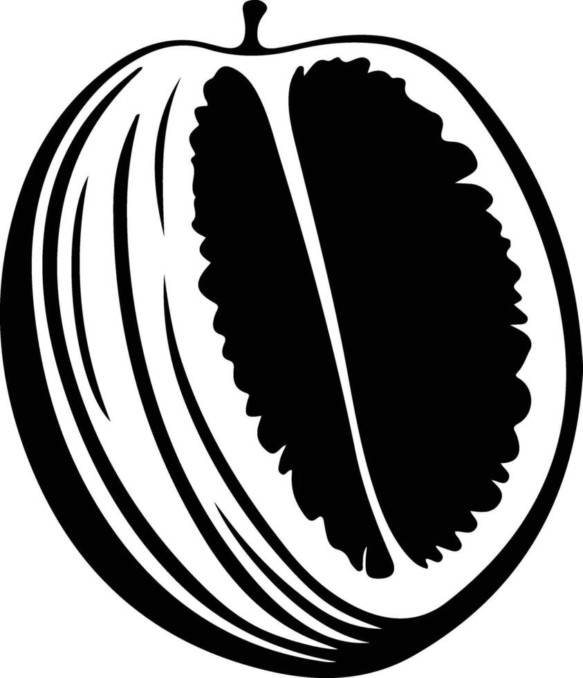 cantaloupe  black silhouette vector