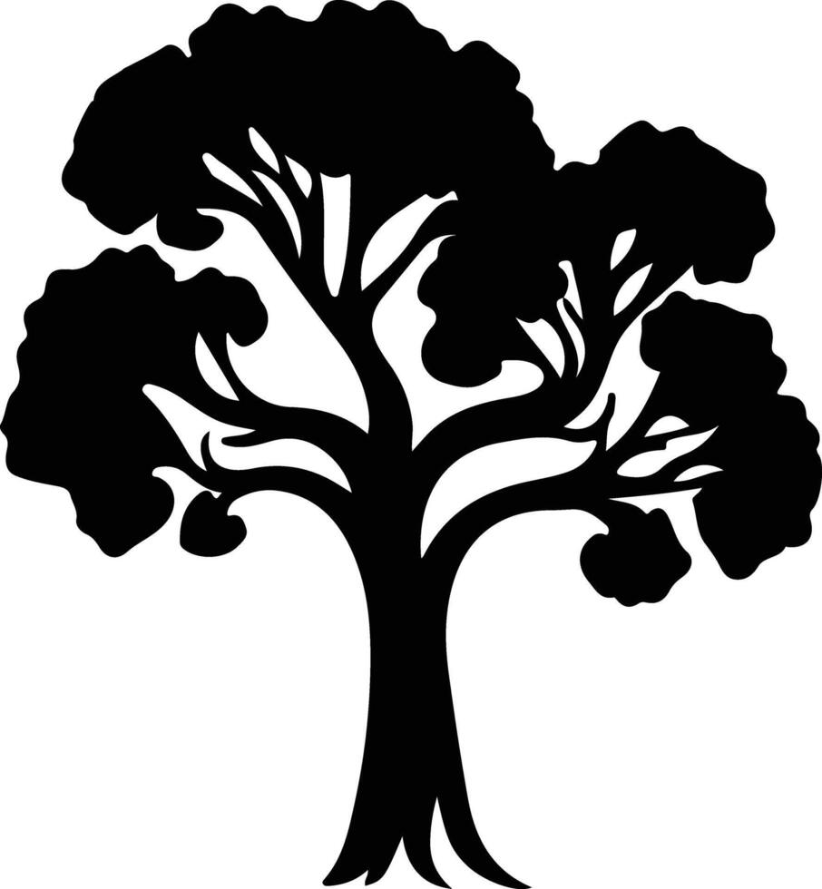 broccoli  black silhouette vector