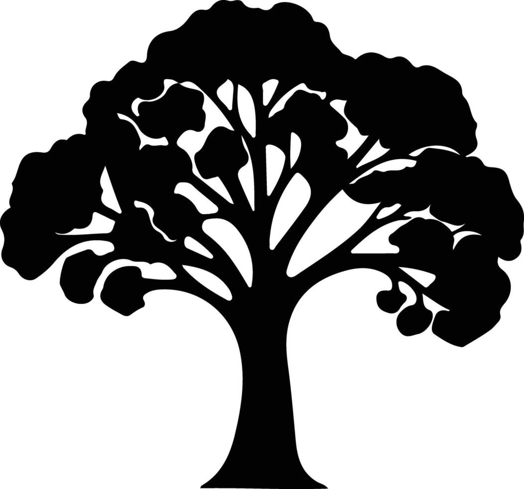 broccoli  black silhouette vector