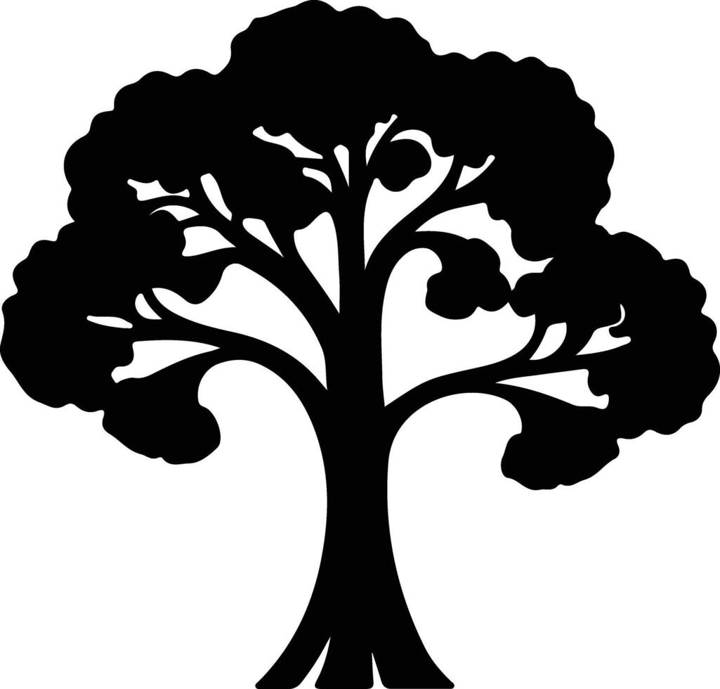broccoli  black silhouette vector
