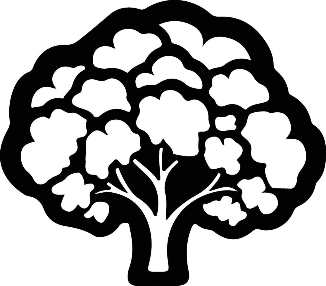 cauliflower  black silhouette vector