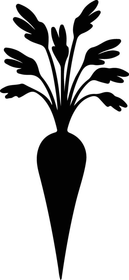 Zanahoria negro silueta vector
