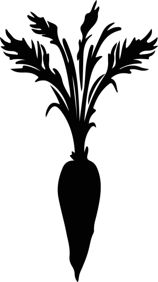 carrot  black silhouette vector