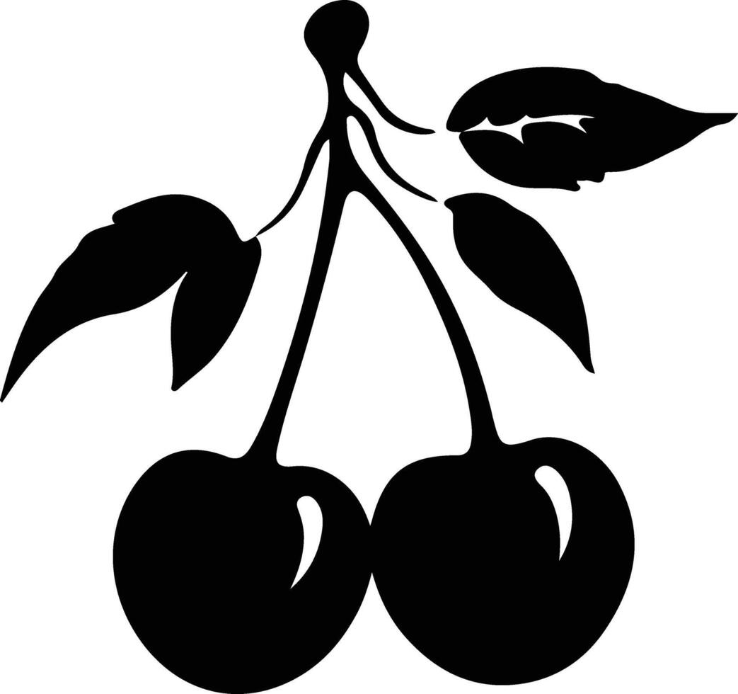 cherry  black silhouette vector