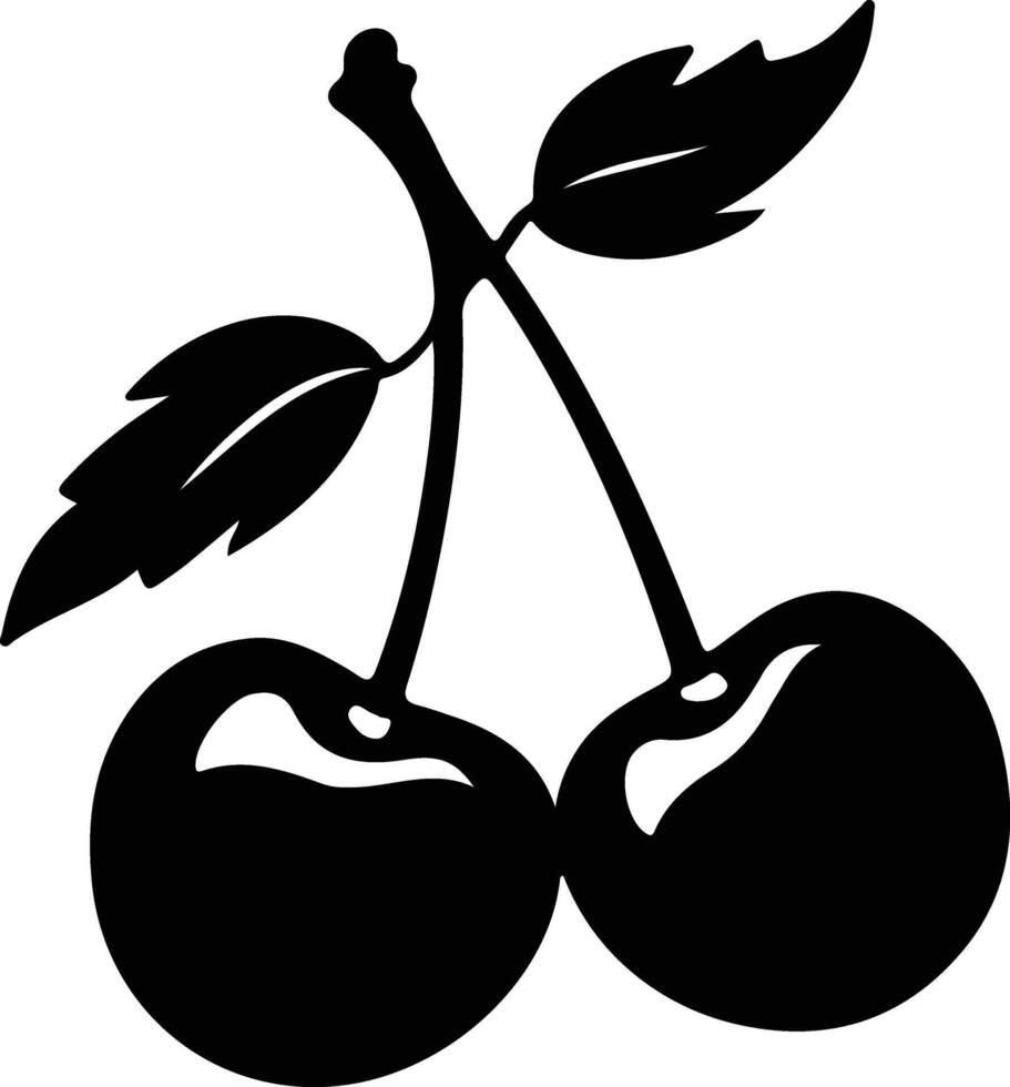 cherry  black silhouette vector