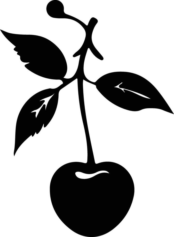 cherry  black silhouette vector