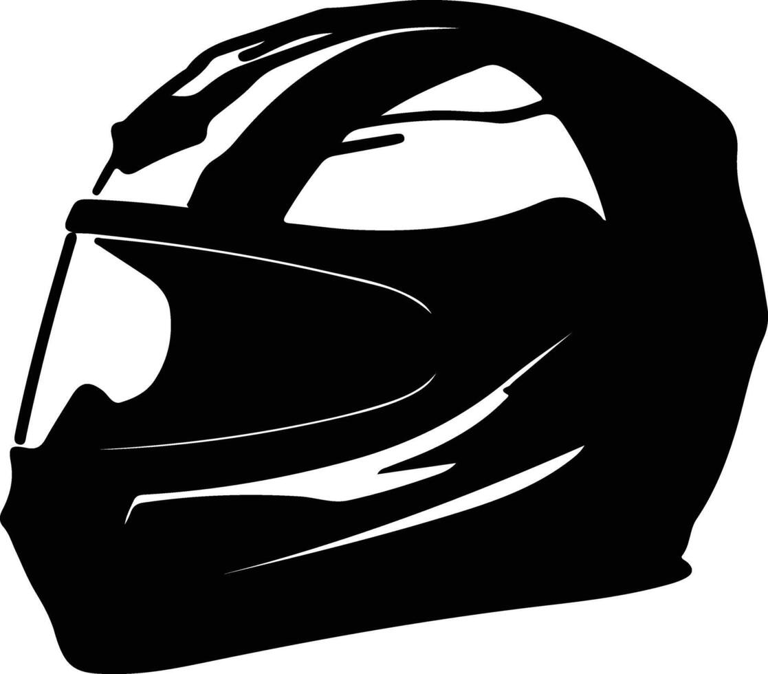 casco negro silueta vector