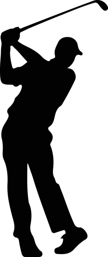 golfing  black silhouette vector