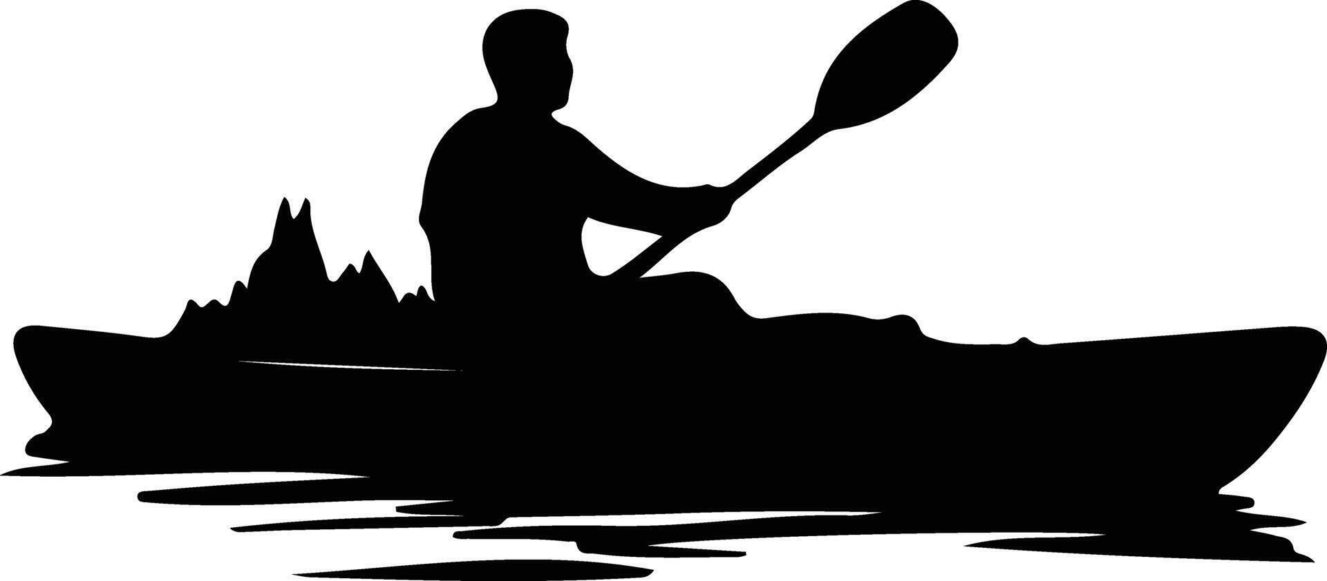 kayak  black silhouette vector