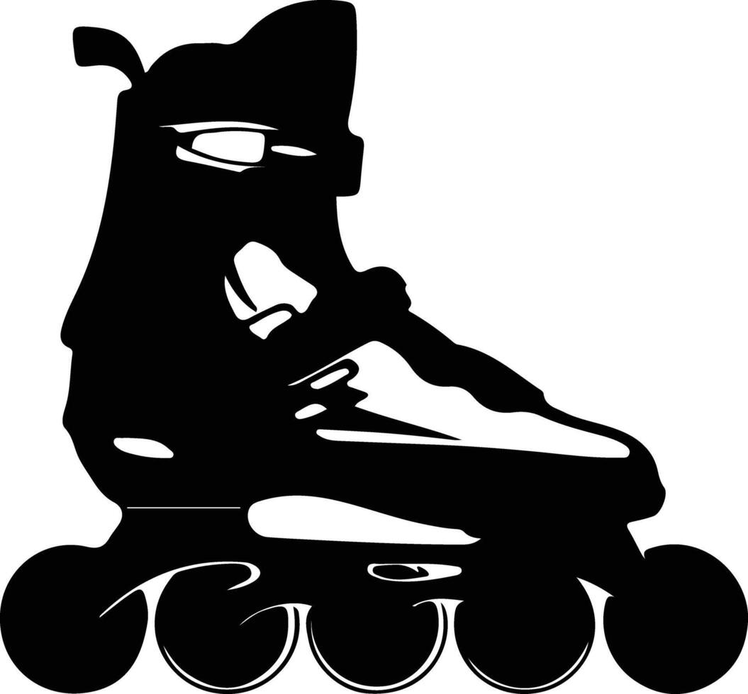 inline skates  black silhouette vector