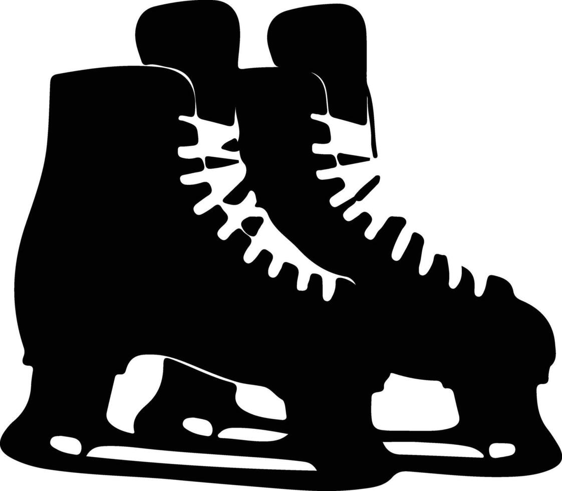 ice skates  black silhouette vector