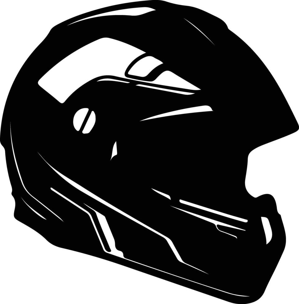 casco negro silueta vector