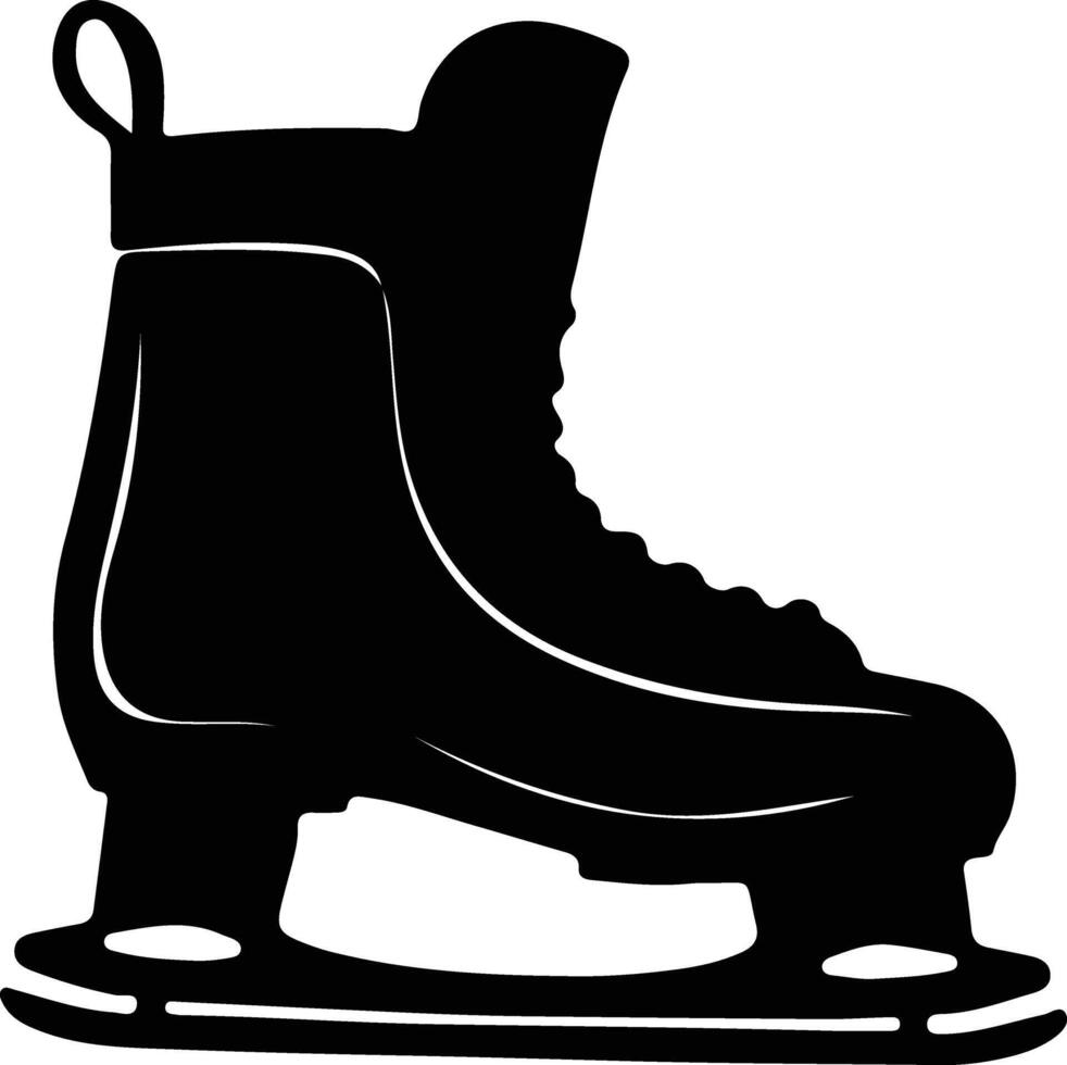 ice skates  black silhouette vector