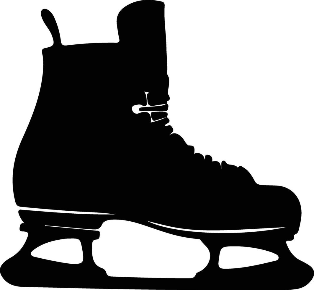 ice skates  black silhouette vector