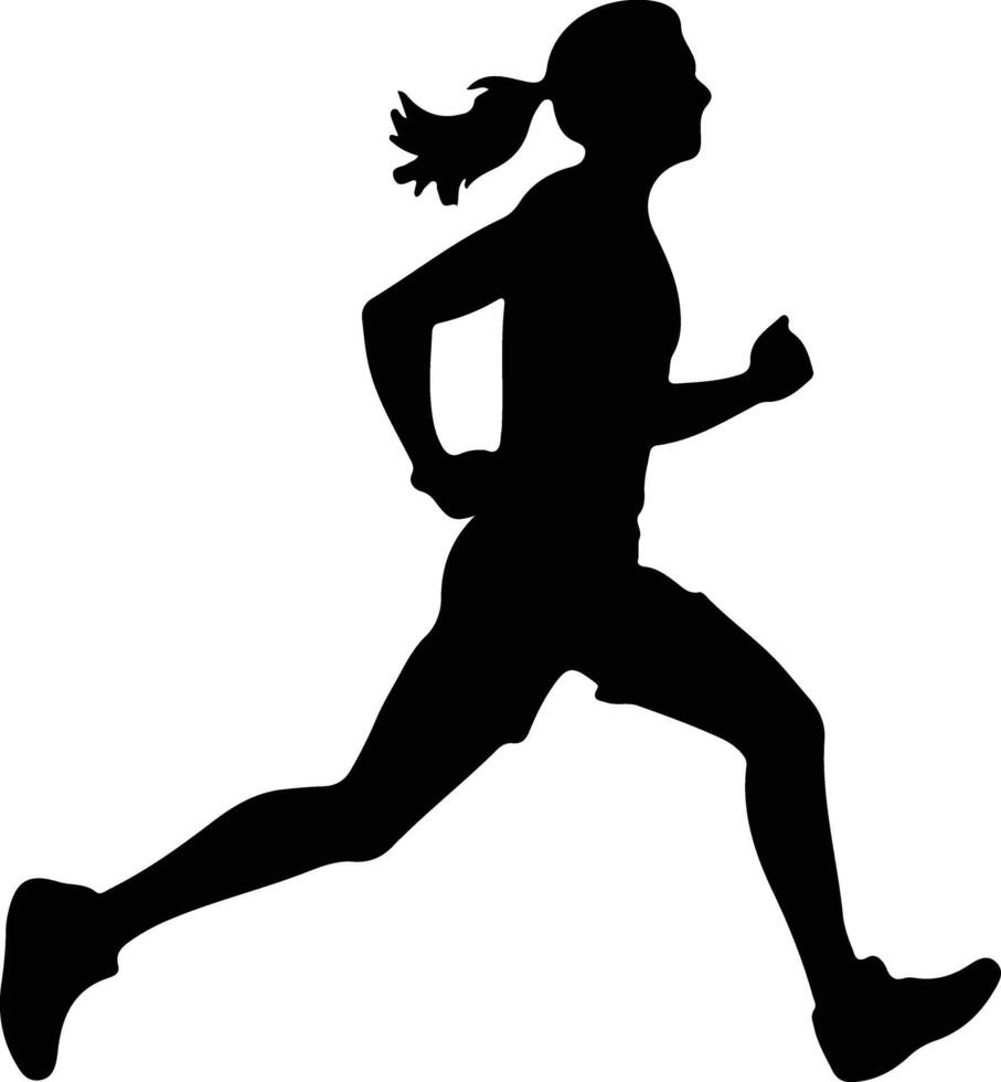 jog  black silhouette vector