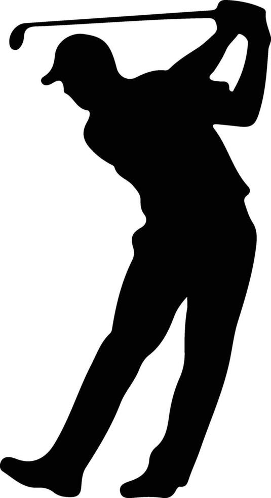 golfing  black silhouette vector